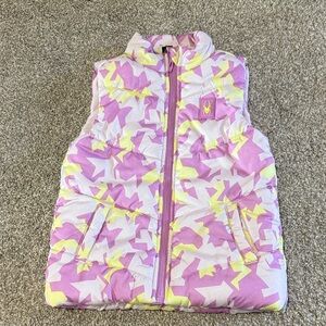 Spyder Kids' Purple and Yellow Patterned Puffer Vest